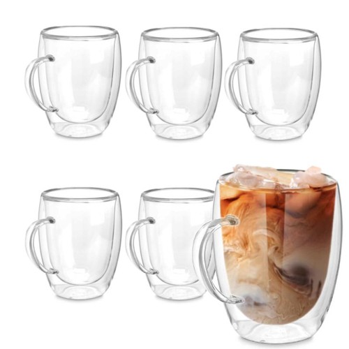 Set tazze vetro borosilicato - 6,